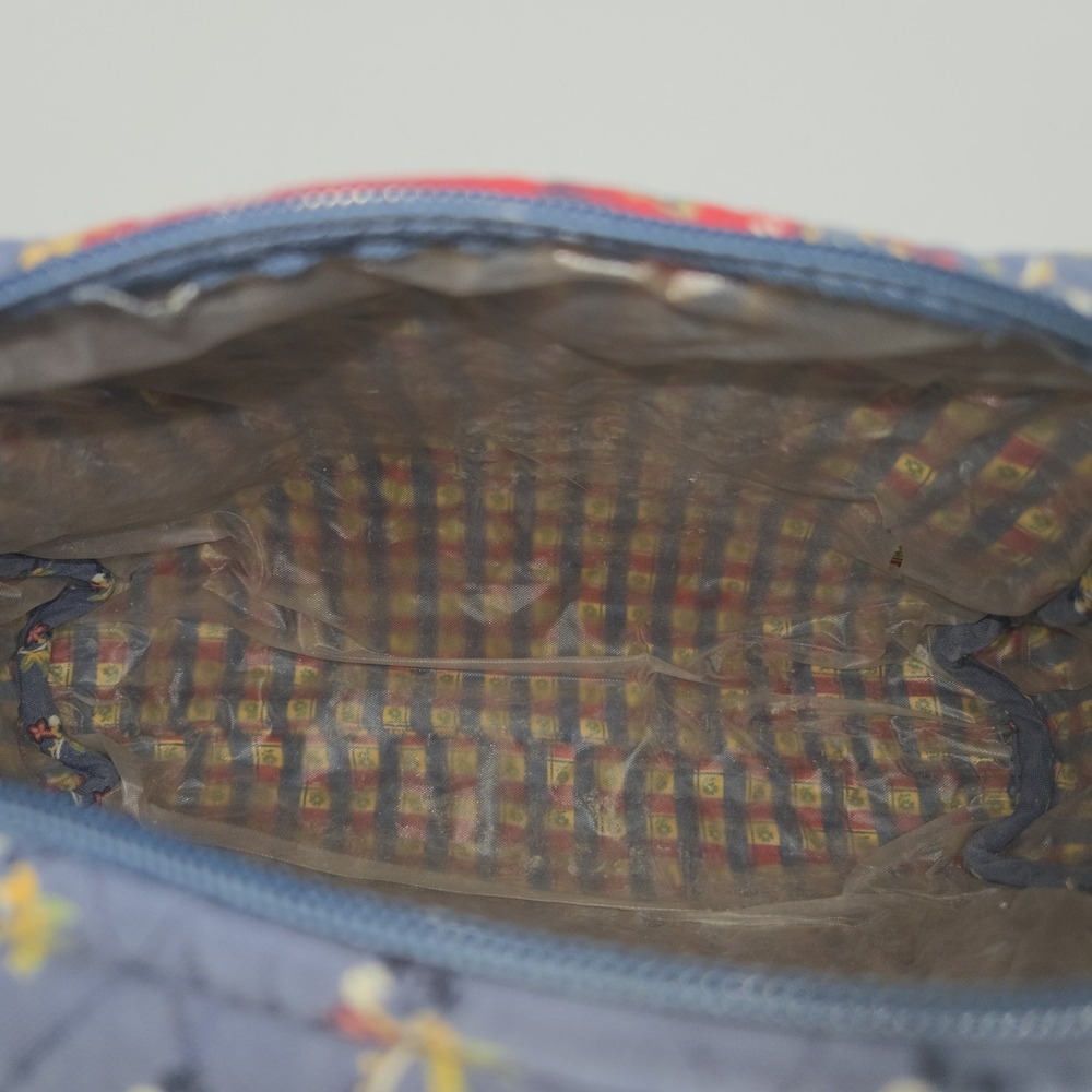 Vera Bradley Provencal Large Cosmetic Bag Blue Red Quilted Cotton Made USA Pouch - Picture 11 of 11